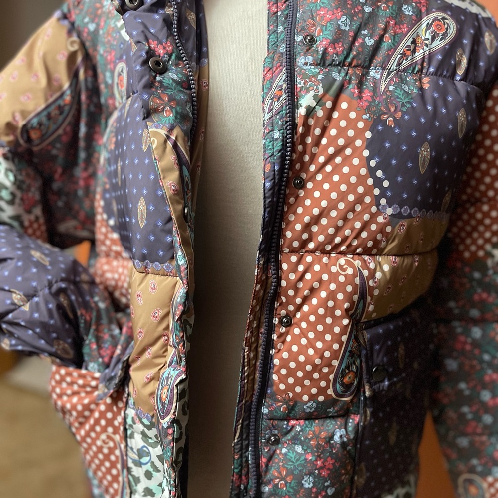 Urban Outfitters Multicolor Patchwork Puffer Jacket